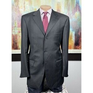 Enzo Mens Black Super 140s Blazer 44R Made in Italy $595